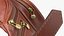 Brown Leather Waist Bag Folded 3D model