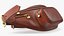 Brown Leather Waist Bag Folded 3D model