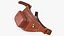 Brown Leather Waist Bag Folded 3D model