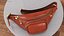 Brown Leather Waist Bag Folded 3D model