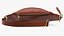 Brown Leather Waist Bag Folded 3D model