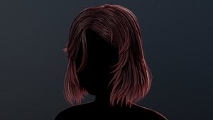 Stylized Female Hair 04 3D model