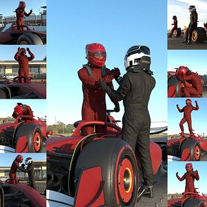 3D 2 in 1 F1 Racing Drivers 2025 Rigged