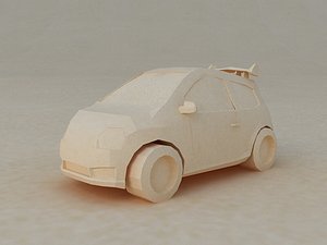 poy origami car cartoon 3D model