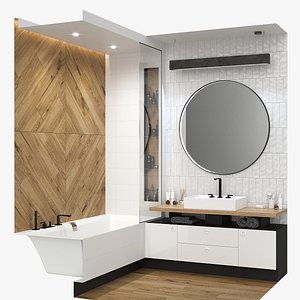 3D Furniture and decor in the bathroom model