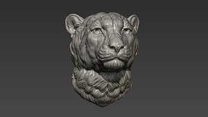 Cheetah head bust model