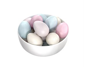 white bowl easter eggs 3D model