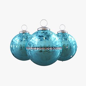 christmas balls blue frost model