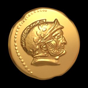 print old rome coin 3D model