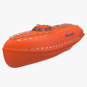 3D electric powered lifeboat rigged