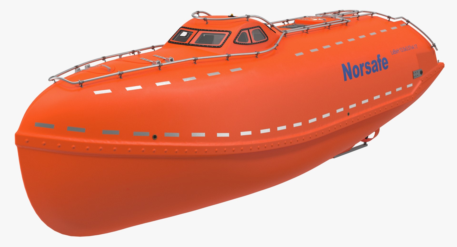Electric Powered Lifeboat Rigged 3D Model 3D model preview