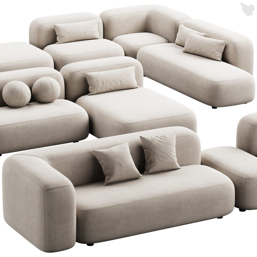3D Modular Sofa Ribbl By Divan Model - TurboSquid 2267269
