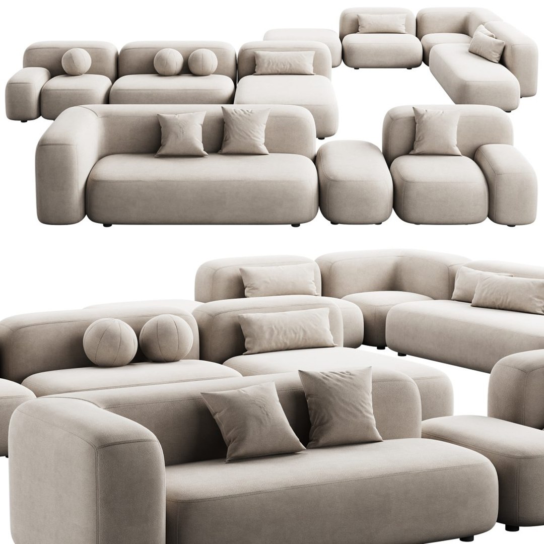 3D Modular Sofa Ribbl By Divan Model - TurboSquid 2267269