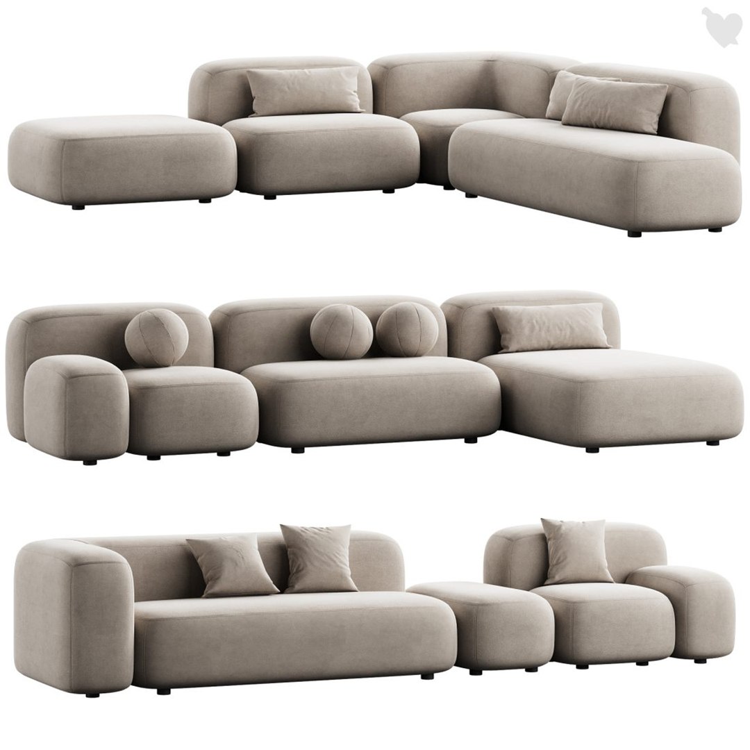 3D Modular Sofa Ribbl By Divan Model - TurboSquid 2267269