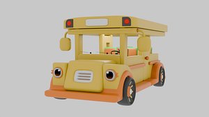 3D Toon School Bus