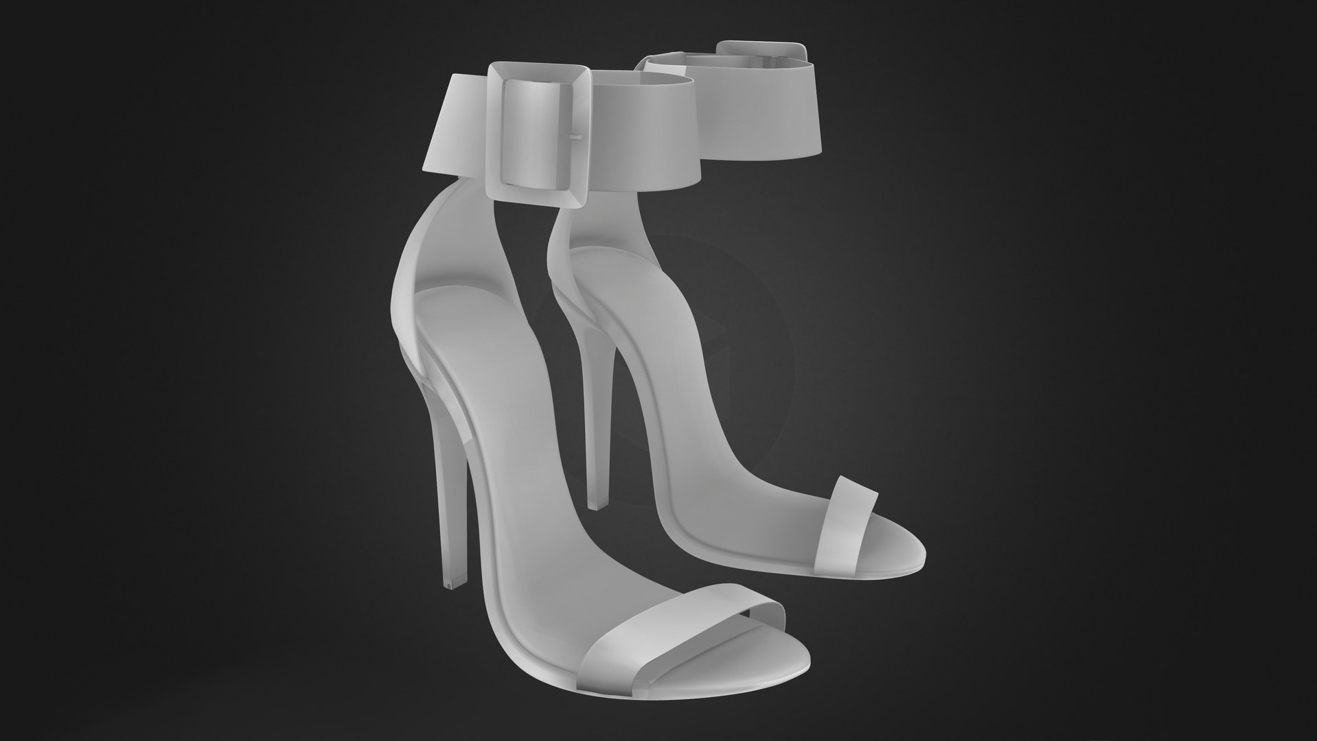 Silk Buckle Strap High Heel Bridal Sandals 3D model - TurboSquid 1869120