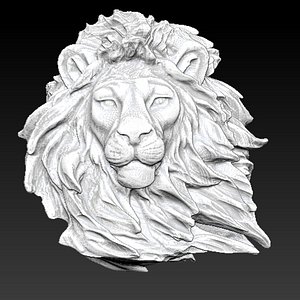 lion head 3d obj