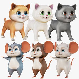 Cartoon Mouse and Cat Collection