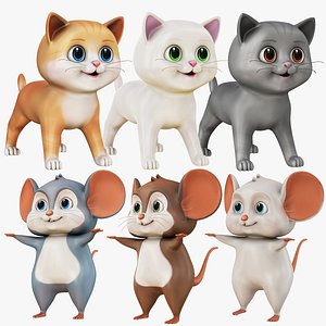 Cartoon Mouse and Cat Collection