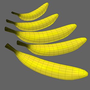 cartoon banana peel - upright 3D Model in Fruit 3DExport