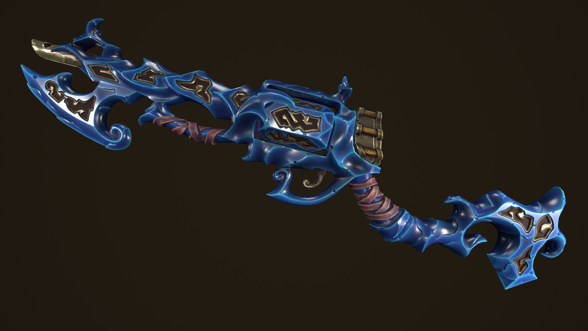 Modular Stylized Rune Ice Rifle Shotgun Revolver Axe Knife 3D Model ...
