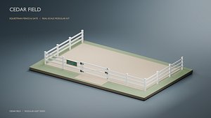 Equestrian Arena Fence and Gate Pack 3D Model