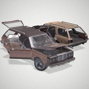 Chrysler LeBaron wagon 1977 low poly