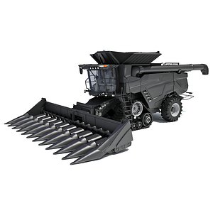 Black Combine Harvester V2 3D model