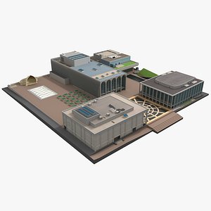 3D Lincoln Center Plaza Complex New York 3d Model