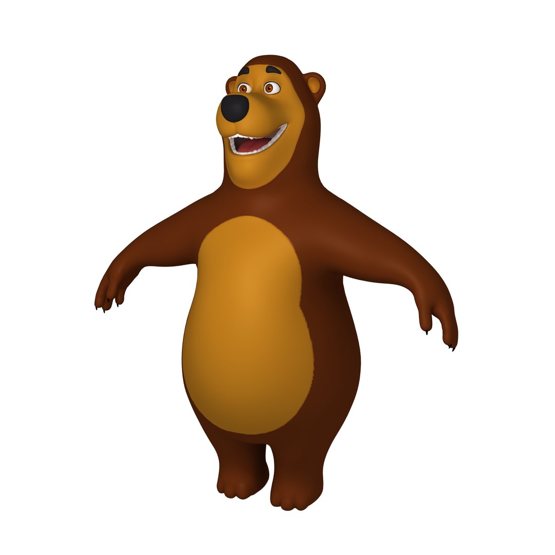 OBJ file BEAR CARTOON BEAR 3d model animated for blender-fbx-unity