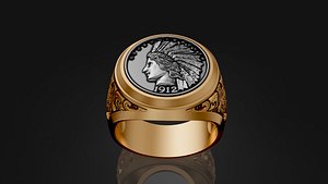 3D coin  luxury princess ring