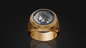 coin luxury princess ring