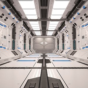 3D model sci fi corridor