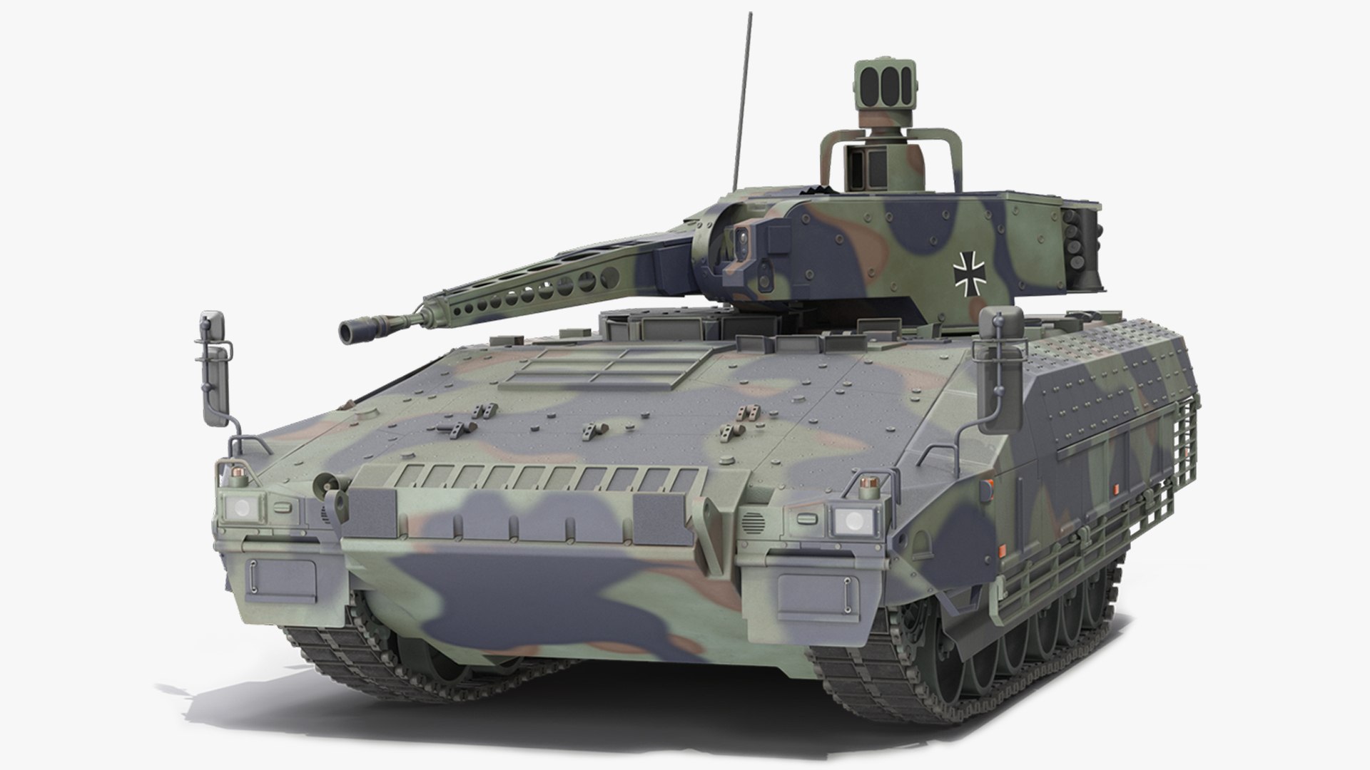 Puma German IFV Military Tank Green Rigged 3D model preview