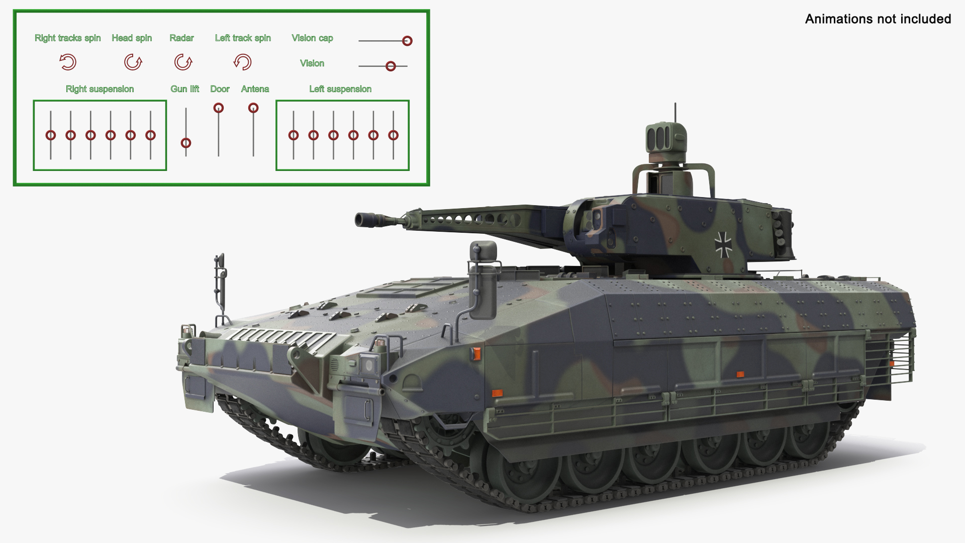 3D Puma German IFV Military Tank Green Rigged TurboSquid 2290786