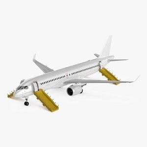 Commercial Airliner with Inflatable Plane Ramp Deployment