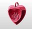 C-K 3D-Printable Valentine Crystal-Heart-TwoLetters Pendant
