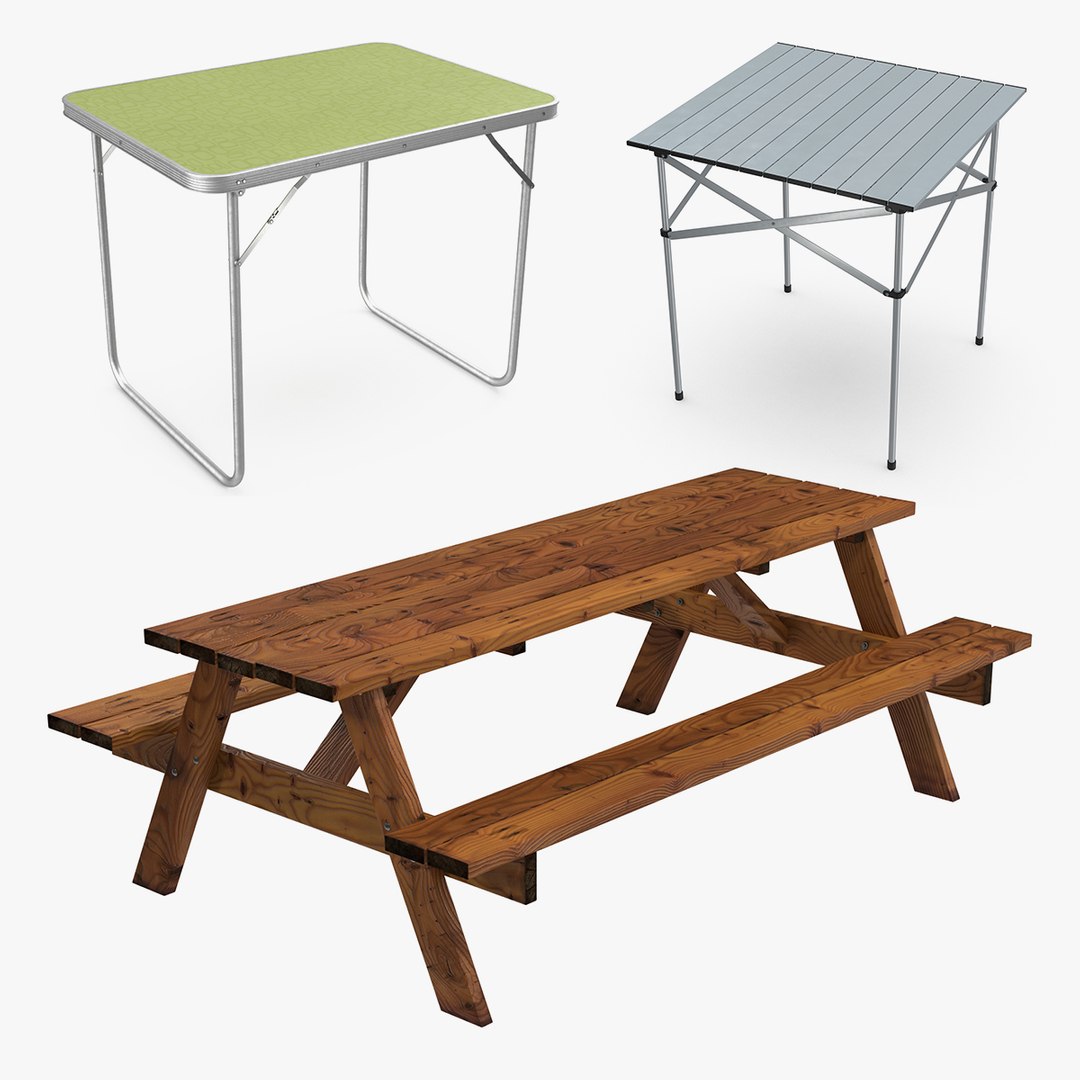 Picnic Tables Collection 3D model preview