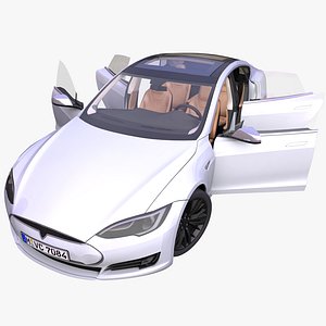 generic electric sedan interior car 3D