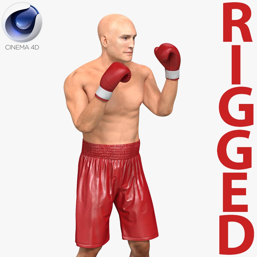 Boxer Man Rigged 2 for Cinema 4D 3D model preview