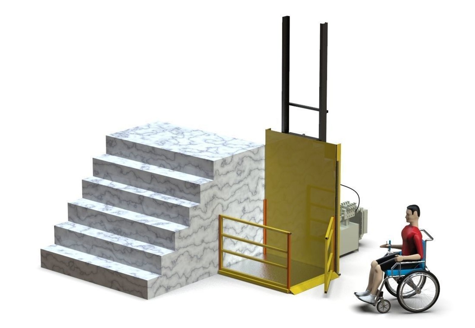 Outdoor Wheelchair Elevator Model TurboSquid 1575207