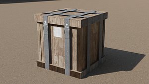 3D Wooden Crate model