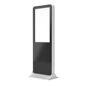 LCD Screen Stand Video Display Kiosk. Blank Trade Show Booth