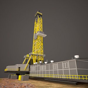 3d oil drill tower model