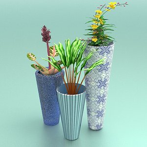 3D flower pots