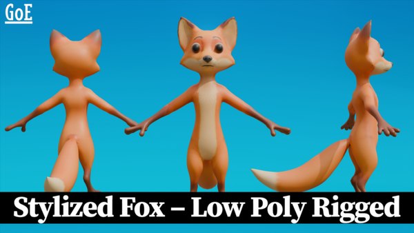 kostenlos Stilisierter Fuchs, Low-Poly-Charakter mit Rigged-Elementen ...