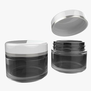 3D 50ml Cosmetics Jar Low Poly High Poly