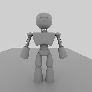 3D Stylized Robot Character Low Poly 3D Model Maya FBX OBJ