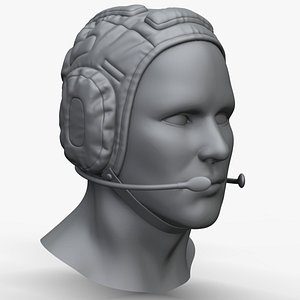 Astronaut Head and Cap High Poly 3D model