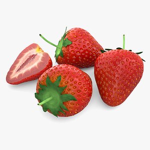 3D model Strawberry fraise tagada VR / AR / low-poly